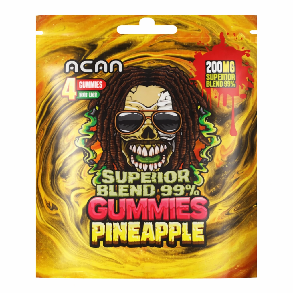 Pineapple-flavored superior blend gummies pack
